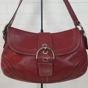 Authentic Coach/Soho/Leather/Buckle Flap/Hobo